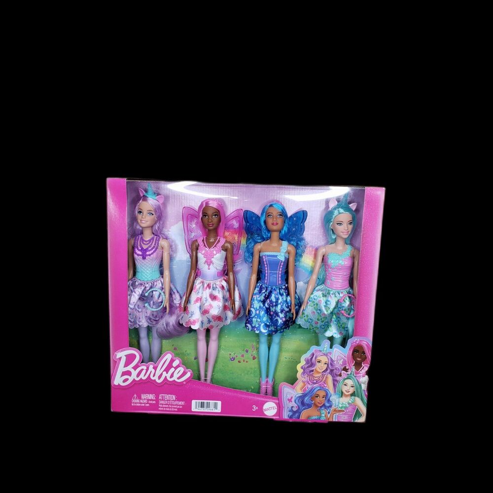 Barbie Fairytale Multipack Barbie Set of 4 Dolls NIB Birthday Christmas Present